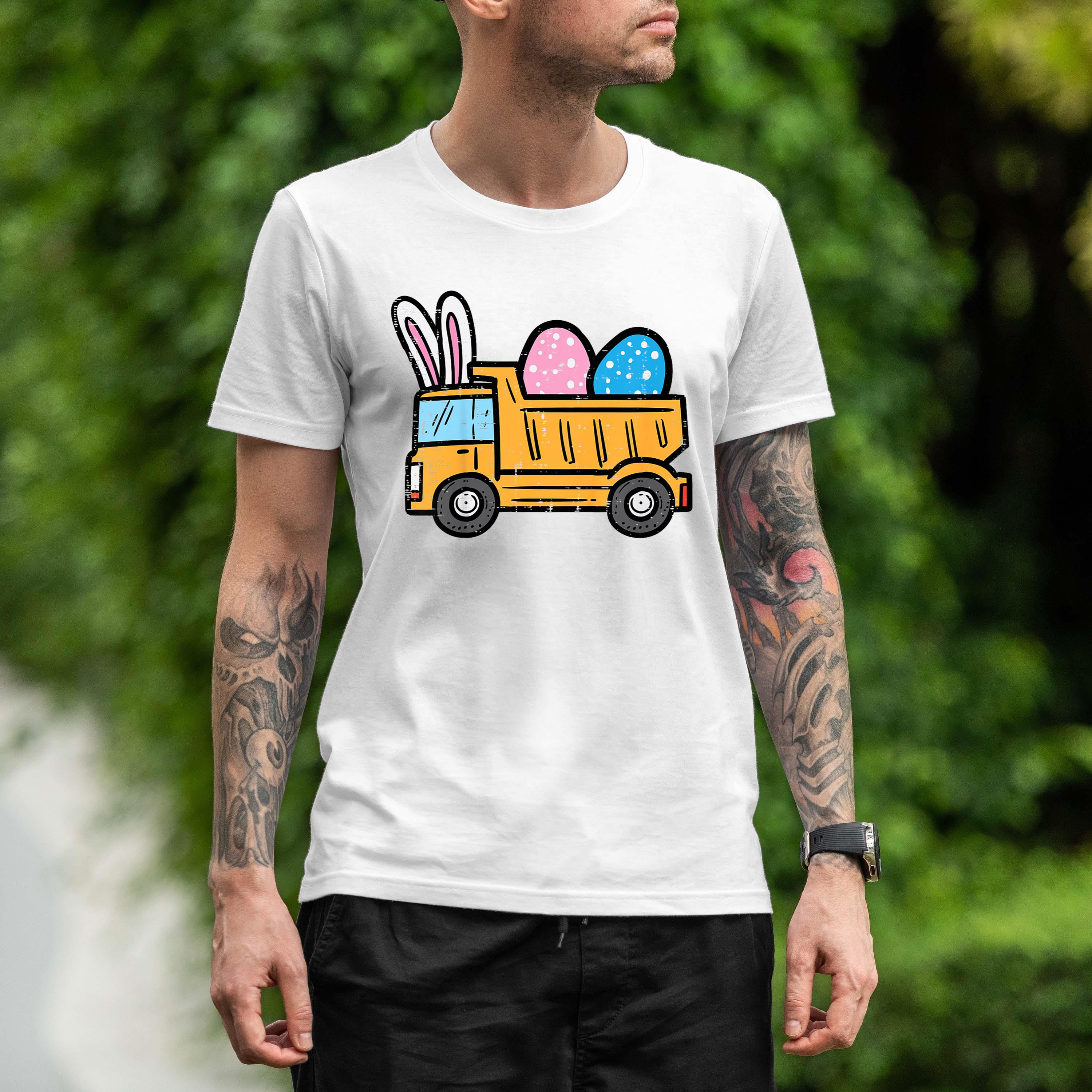 Kids Easter Dump Truck Eggs Construction Boys Kids Youth Shirt 